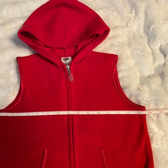 Old Navy Red Fleece Hoodie Vest Child Size 6 - Picture 5 of 9